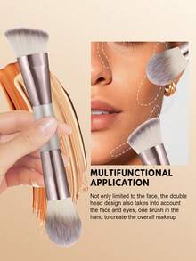 1pc Makeup Brush Premium Synthetic Hair Eyeshadow Blending Brush Sets Cosmetics Tools - Champagne - View 3