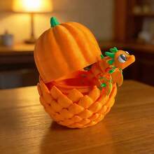3D Imprimé Mignon Citrouille Dragon + Modèle d'Œuf de Dragon Figurine Jouet en Plastique Décoration de Bureau Sculpture Cadeau pour les Fêtes - Multicolore - Voir 8