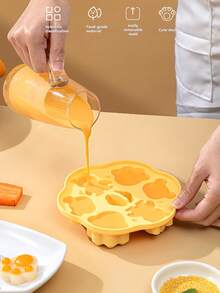 六合一猫爪泰迪熊硅胶烘焙模具，可制作饼干、糖果、巧克力，可重复使用硅胶蒸蛋糕模具 - 彩色 - 查看 3