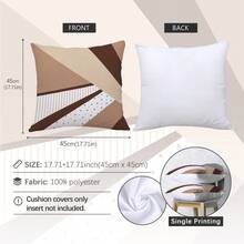 Bộ 6 vỏ gối trang trí hiện đại đơn giản màu nâu, họa tiết hoa thược dược hình học trừu tượng [Không kèm ruột gối], kích thước 17.7*17.7in (45*45cm)/19.69*19.69in (50*50cm)/15.75*15.75in (40*40cm), [In một mặt], chất liệu polyester, thích hợp trang trí phòng, nhà cửa, phòng ngủ, nội thất cho ghế sofa, giường, phòng khách, phòng ngủ, xe hơi, văn phòng, khách sạn, phù hợp cho mọi mùa, món quà hoàn hảo cho gia đình và bạn bè. - Nhiều màu - Xem 3