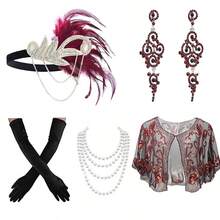 1920s Vintage Style Party Costume Set - Suitable For Fashion Enthusiasts Seeking Classic Retro Style To Attend Vintage Themed Events, Halloween - Multicolor - View 17