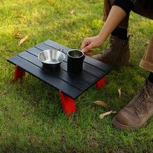 Mini Portable Folding Table, Lightweight Outdoor Table Suitable For Beach Picnic, BBQ And Fishing, Foldable Camping Coffee Table, Outdoor Hiking Camping Supplies With Storage Bag - Multicolor - View 2
