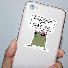 1PC 3Inch 1PC 3In" Diagnosed With Slay Dhd, Playful Confidence Sticker For Students, Office Workers, Creatives, Teachers, Water‑Bottle Decorators, Notebook Artists, Commuters, Retail Workers, Laptop , Book Lovers, And Anyone Who Lives Somewhere Between Hot Mess And Main Character Energy - A - View 7