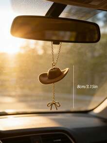 1 pieza Colgante de espejo retrovisor interior con lazo de sombrero de vaquero, decoración de lujo simple - A - Ver 6
