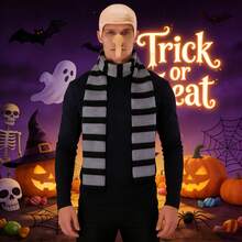 Bộ 3 phụ kiện Gru: Đầu trọc, Mũi to, Khăn quàng cổ sọc, Phụ kiện trang phục Halloween vui nhộn, Đồ dùng hóa trang lễ hội. - Nhiều màu - Xem 4