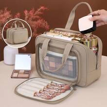 Bolsa de cosméticos de gran capacidad, bolsa de viaje con compartimentos para almacenamiento de maquillaje, organizador portátil de herramientas de cosmética de viaje al aire libre, bolsa de aseo - Multicolor - Ver 11