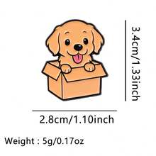 可爱卡通宠物狗珐琅徽章 趣味动物盆栽黑猫胸针翻领别针徽章 背包服装配饰 时尚首饰 朋友礼物 - 黑色 - 查看 25