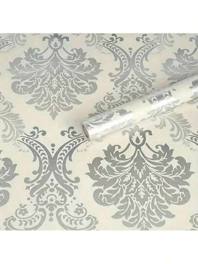 1 Cuộn Giấy Dán Tường Hoa Văn Cổ Điển, Kích Thước 17.7inX39.3/118.1/196.8/393in, Giấy Dán Tường PVC Vinyl Tự Dính Chống Thấm Nước, Có Thể Tháo Rời, Thích Hợp Cho Phòng Ngủ, Phòng Khách, Ban Công, Phòng Tắm, Tủ, Kệ Sách, Lót Ngăn Kéo, Nhà Thuê, Trang Trí Tường Khách Sàng