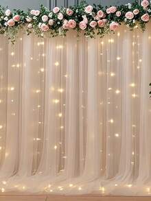 1 Roll Champagne Color Large Size 2.46ft*164.04ft DIY Tulle Bridal Veil, Mosquito Net, Handmade Sewing Wedding Decor, Photography Backdrop Fabric, Suitable For Wedding Decoration, Party, Birthday, Home, Outdoor - H-Champagne - View 4