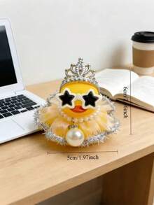 White Duck Decoration With Star Glasses | Non-Slip Adjustable Design Suitable For Car Dashboard And Rearview Mirror Decoration, Interesting Gift For Friends, Safely Secured, Wedding And Holiday Accessory - A - View 4