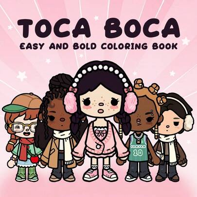 Toca Boca：大胆简约的成人儿童涂色书，可爱绘画书，复活节、母亲节、婚礼季和生日的完美礼物——轻松可爱的场景供您涂色：非常适合喜欢涂色的朋友和返校季（温馨空间涂色），学校用品；文具；复活节礼物；房间装饰；学习用品；办公用品；礼物；派对礼品袋填充物；玩具；2026年毕业派对用品