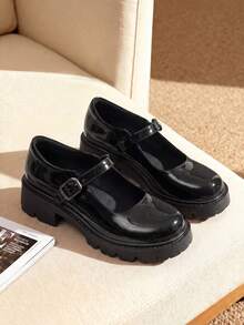 Women's Mary Jane Platform Shoes Closed Toe Chunky Block Low Heel Cute Vacation Shoes Back To School Shoes College Student Shoes - 黑色 - 查看 3