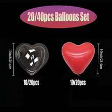 20/40pcs 10-Inch Red & Clear Heart Shaped Latex Balloons Party Set, Suitable For Weddings, Valentine's Day, Theme Parties, Anniversaries, Holidays, Birthdays, Dances And Other Indoor/Outdoor Occasions. Party Supplies, Decorations, Photo Backdrops, Outdoor Scenes - View 8