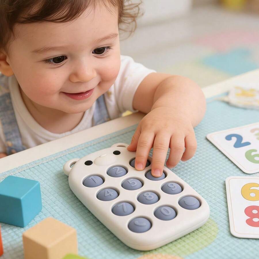 Bear Shaped Silicone Finger Press Toy - Multicolor - View 1