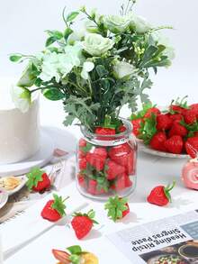 فراولة اصطناعية واقعية، فراولة بلاستيكية حمراء، مظهر واقعي، مثالية لديكور المنزل، عرض المطبخ، حفلات العطلات، ديكور حفلات أعياد الميلاد ودعائم التصوير الفوتوغرافي - متعدد الألوان - مشاهدة 4