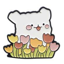 Cute Cartoon White Dogs Enamel Pins Funny Animals Quotes Brooch Lapel Pin Badge On Backpack Clothing Accessories Fashion Jewelry Friends Gifts - White - View 4