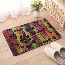 1件装宠物爪印垫，宠物喂食垫，易清洁宠物碗垫，狗狗地板垫，四季通用宠物垫，狗笼垫，猫笼垫，宠物笼垫 - 彩色 - 查看 4