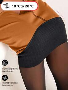 1 Pair Women's Seamless High Waist Leggings, Unrestricted Design, Transparent & Soft Leg Shaping, Suitable For Spring/Summer Casual & Homewear - Multicolor - View 2