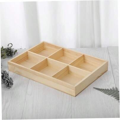 Hộp đựng đồ bằng gỗ 6 ngăn, được thiết kế để sắp xếp bút chì màu, hạt cườm, đồ dùng may vá nhỏ, đồ dùng trên bàn làm việc, dụng cụ vẽ tranh, lưu trữ trong ngăn kéo và nhiều mục đích sử dụng khác. Hộp đựng đồ dùng may vá.