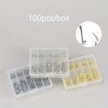 Avlcoaky 100pcs/Box 鱼钩套装 带倒刺鲤鱼钩 - 彩色 - 查看 8