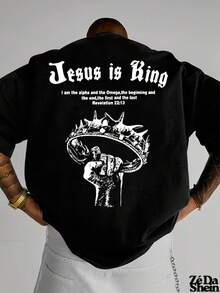 Jesus Is King Crown T-Shirt, Gospel Religion, Unisex, 100% Cotton, Premium Casual Release - màu đen - Xem 1