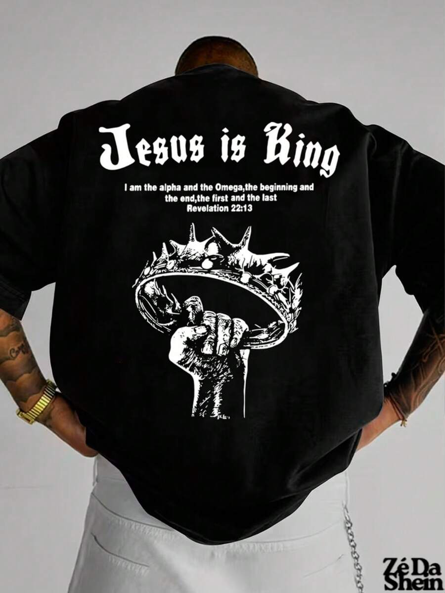 Jesus Is King Crown T-Shirt, Gospel Religion, Unisex, 100% Cotton, Premium Casual Release - màu đen - Xem 1