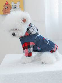 PETCIRCLE 1pc Pet Clothes Dog Apparel For Small Dogs Hooded Two-Leg Jacket - Cute Hoodie - Blue - View 3