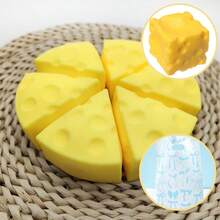 1/2个装 软萌减压三角奶酪捏捏乐玩具，慢回弹减压神器，柔软质地，具有舒缓功效，是节日、生日、愚人节、圣诞节、复活节彩蛋篮填充物的理想礼物 - 彩色 - 查看 5