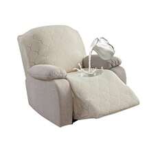 Funda para silla reclinable 100 % impermeable 1 funda elástica para sofá reclinable funda lavable para silla reclinable para mascotas perros niños beige 1 plaza - Beis - Ver 8