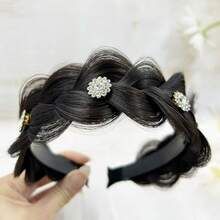 1 chiếc băng đô cài tóc bán chạy nhất kèm tóc giả tết, kiểu tết xương cá, kẹp tóc chống trượt, thiết kế vương miện cao thanh lịch. - @YPWS - Xem 8