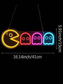 1件裝 電競電子競技 LED 霓虹燈裝飾牌，USB 供電，適合遊戲室、遊戲房、男士休息室、臥室、房間、生日派對、客廳裝飾，理想的生日與節日禮物 - 多色光 - 查看 14