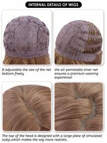 alicegarden 这款12英寸长的合成假发，拥有自然波浪卷发造型，颜色为迷人的卡其色。假发带有刘海设计，采用耐热纤维制成，经久耐用。这款假发非常适合日常佩戴，外观自然逼真，宛如真发。 - 卡其色 - 查看 8