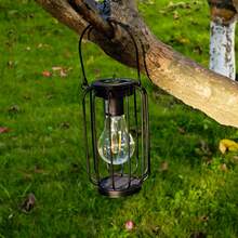 Solar Powered Pumpkin Lantern, Retro Lantern Pendant Light, Waterproof Wrought Iron Garden Decor Landscape Lamp For Yard - Iron Wire Lantern - View 5