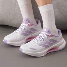 Adidas Giày thể thao nữ mới, kiểu dáng thường ngày, cổ thấp, thoáng khí, nhẹ và bền. - Trắng/Tím - Xem 4