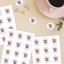 10pcs "She Did It" 2026 Graduation Theme Round Labels, Pink Graduation Gift Stickers, Graduation Party Decorations - Multicolor - View 5