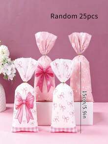 25/50/100 chiếc túi đựng quà cho bé chủ đề bướm, túi quà nơ hồng, hộp đựng kẹo, đồ dùng đóng gói quà tặng tiệc tùng có nơ, túi quà sinh nhật, túi quà tiệc tiết lộ giới tính. - Nhiều màu - Xem 8