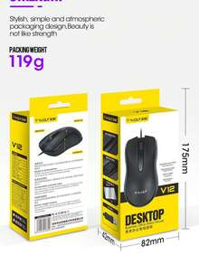 Ratón con cable V12, USB para portátil, para oficina y negocios - Ver 9