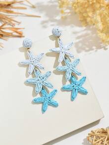 1 Cặp bông tai thả hình sao biển đan thủ công, Phong cách bãi biển mùa hè, Thiết kế Indie tối giản INS, Thích hợp cho Ngày lễ tình nhân, Mùa cưới, Ngày của mẹ, Lễ hội âm nhạc, Hàng ngày, Kỳ nghỉ, Trang phục dự tiệc dành cho phụ nữ - Màu Khaki - Xem 11