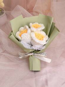 手工钩编彩色毛线花，创意针织绒球花束，手工毛线花束，创意手工设计，母亲节最佳选择，适合客厅、卧室或办公室装饰，生日或周年纪念礼物 - 彩色 - 查看 7