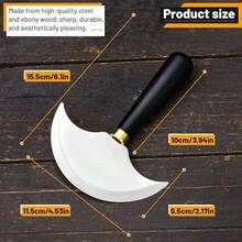 [Free Shipping]With Ebony Wooden Handle, Round Leather , Craft Trimming Tool, WorFKing Tool For Cutting, Skiving, Crafting & Artistic Project (L) - Large - 查看 3