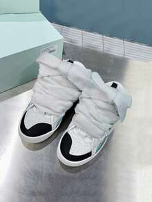 男士复古情侣鞋，厚底低帮乐福鞋，学生运动鞋，带鞋盒，适合送礼、上学、跑步等场合，学生适用 - 彩色 - 查看 2