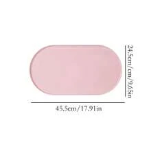 shuo ni mao yi 硅胶宠物喂食垫，防水防滑喂食垫，适用于猫狗，椭圆形 - 淡紫色 - 查看 6