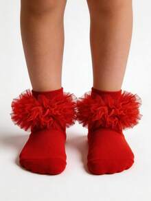 2双公主风荷叶边女童袜 - 彩色 - 查看 1