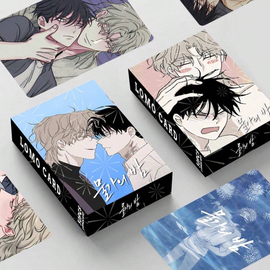K-Pop 和动漫粉丝的最爱！30张/套 海边之夜 BL 漫画萝莉明信片 - 金义贤和姚泰柱明信片，动漫周边，收藏明信片，剪贴簿，礼物 - 彩色 - 查看 1