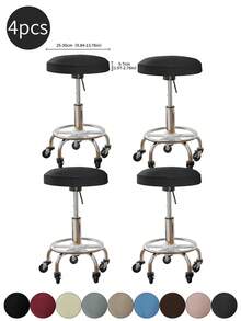 1pc Universal Removable Spill-Resistant Velvet Stretch Round Bar Stool Cover, Modern Style Dust-Proof Slipcover For Living Room, Kitchen - Multicolor - View 30