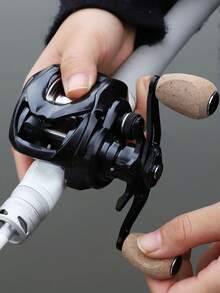 BILLINGS 鼓式渔线轮，带泄力调节器的鼓式渔线轮，最大泄力8公斤，带磁力刹车系统，7.3:1高速齿轮比，适用于淡水和海水垂钓 - 黑色 - 查看 8