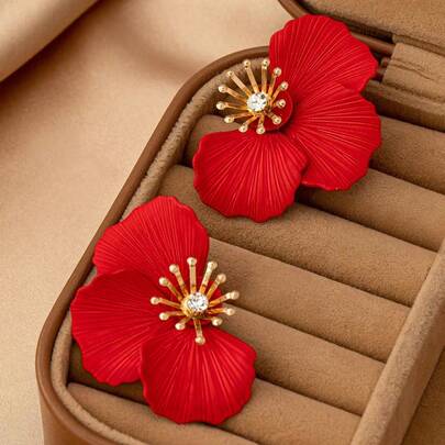 1 Pair Elegant Luxury High-End Floral Earrings