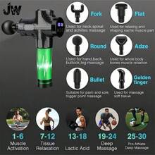 JW Professional Handheld Massage Gun With 30 Digital Speed Settings, Brushless Motor And 6 Massage Heads, Provides Deep Muscle Relaxation. Lightweight Design With Rechargeable Battery, Ideal For Fitness Enthusiasts And Office Workers, Suitable For Home And Gym Deep Tissue Massage - Black - View 8