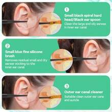 8 Pcs Spiral Ear Wax Removal Tool Silicone Ear Cleaning Kit Reusable Silicone Ear Cleaner  Ear Scratcher Soft Ear Wax Cleaner Tool For Daily Ear Care In Adults And Gentle And Hygienic Earwax Removal Solution For Home Use - như hình - Xem 3