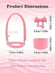 3件套水瓶配件：硅胶底套、硅胶吸管盖、蝴蝶结吸管盖，适用于装饰30/40盎司、20/30盎司的杯子和16盎司的冰水瓶，防滑亮面保护底套，耐用加厚硅胶材质比扁平薄型杯套提供更好的保护。 - 彩色 - 查看 8